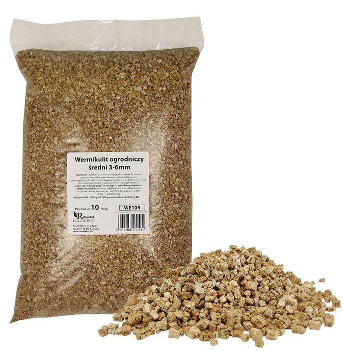 WERMIKULIT ogrodowy średni 10l utrzymuje wilgoć dodatek do podłoża