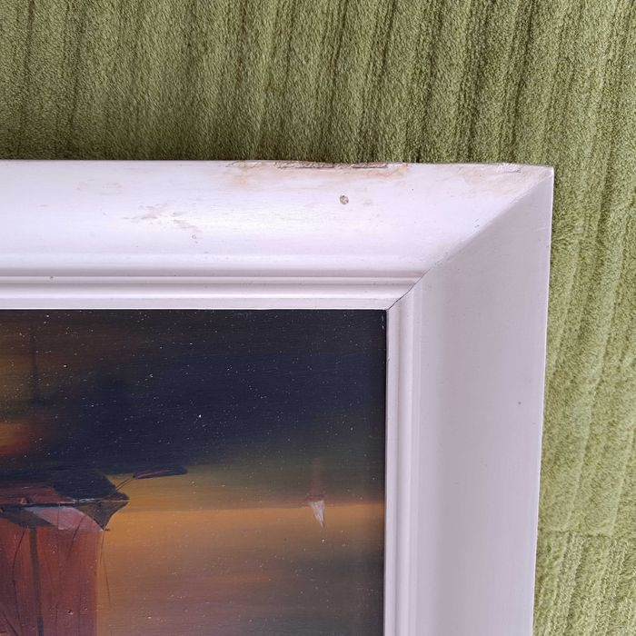 obraz olejny z żaglowcem