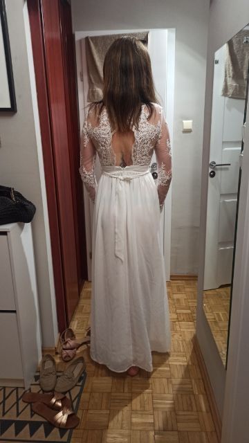 Suknia ślubna /na poprawiny OKAZJA BOHO S-M