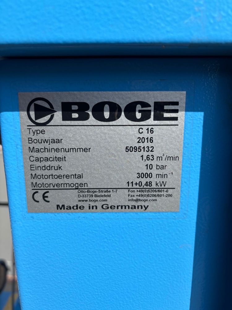 2016 kompresor srubowy Boge C16 11kW 10BAR  1.6m3/min