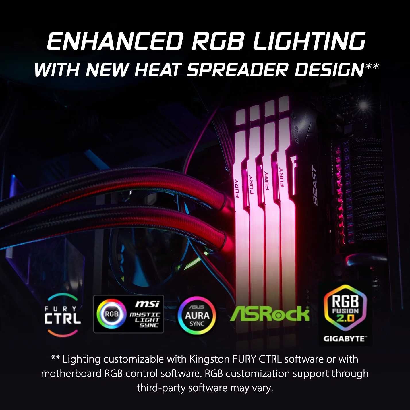 Kingston FURY Beast RGB 32 GB (2×16 GB) 6000MT/s CL36 DDR5