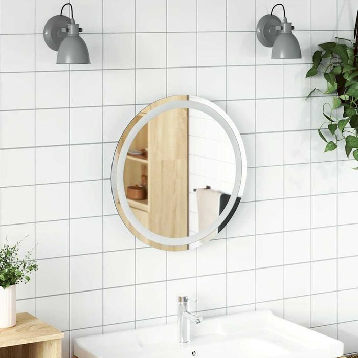 Vidaxl Lustro Łazienkowe Z Led, Okrągłe, 50 Cm