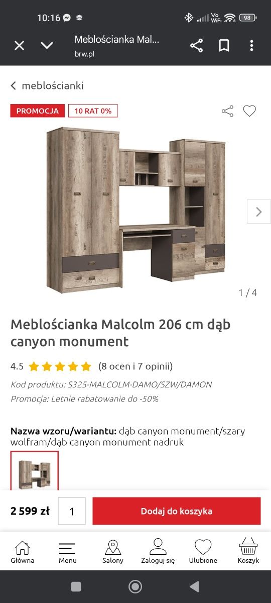 Meble młodzieżowe, meblościanka