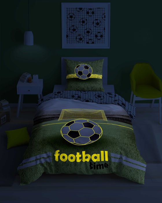Pościel bawełniana świecąca Fluo 160x200 Piłka