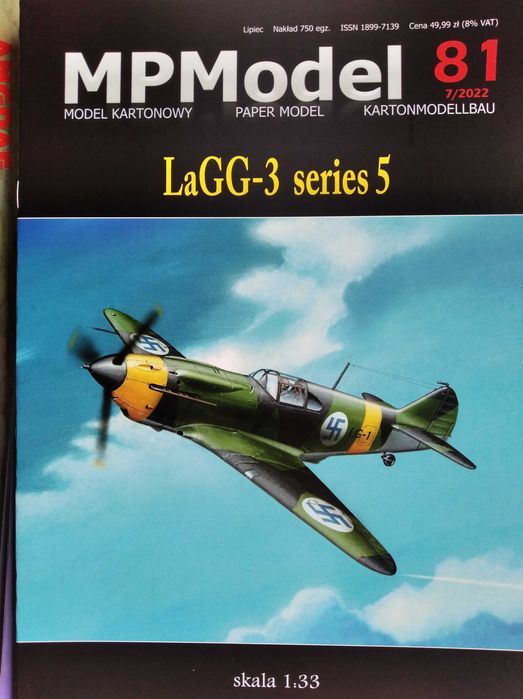 Model kartonowy myśliwiec ŁaGG-3, MPModel 81, 1:33