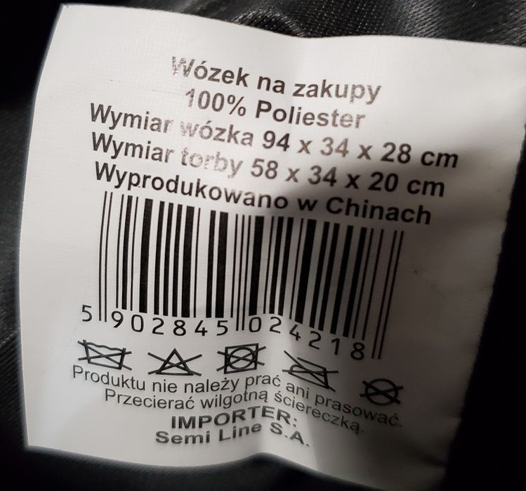Wózek na zakupy Semi Line OSTATNIA SZTUKA