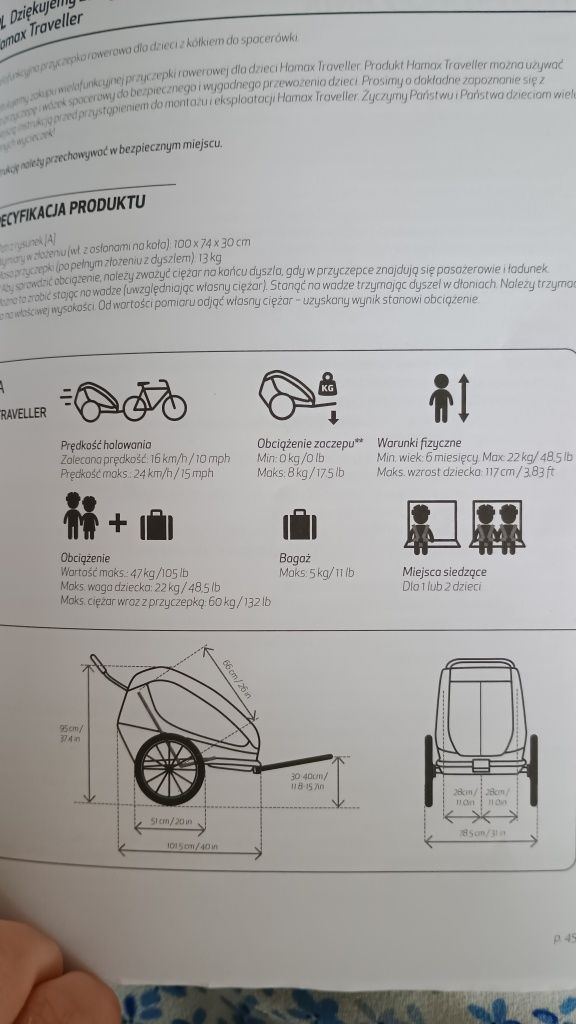 Wózek-Przyczepka rowerowa hamax