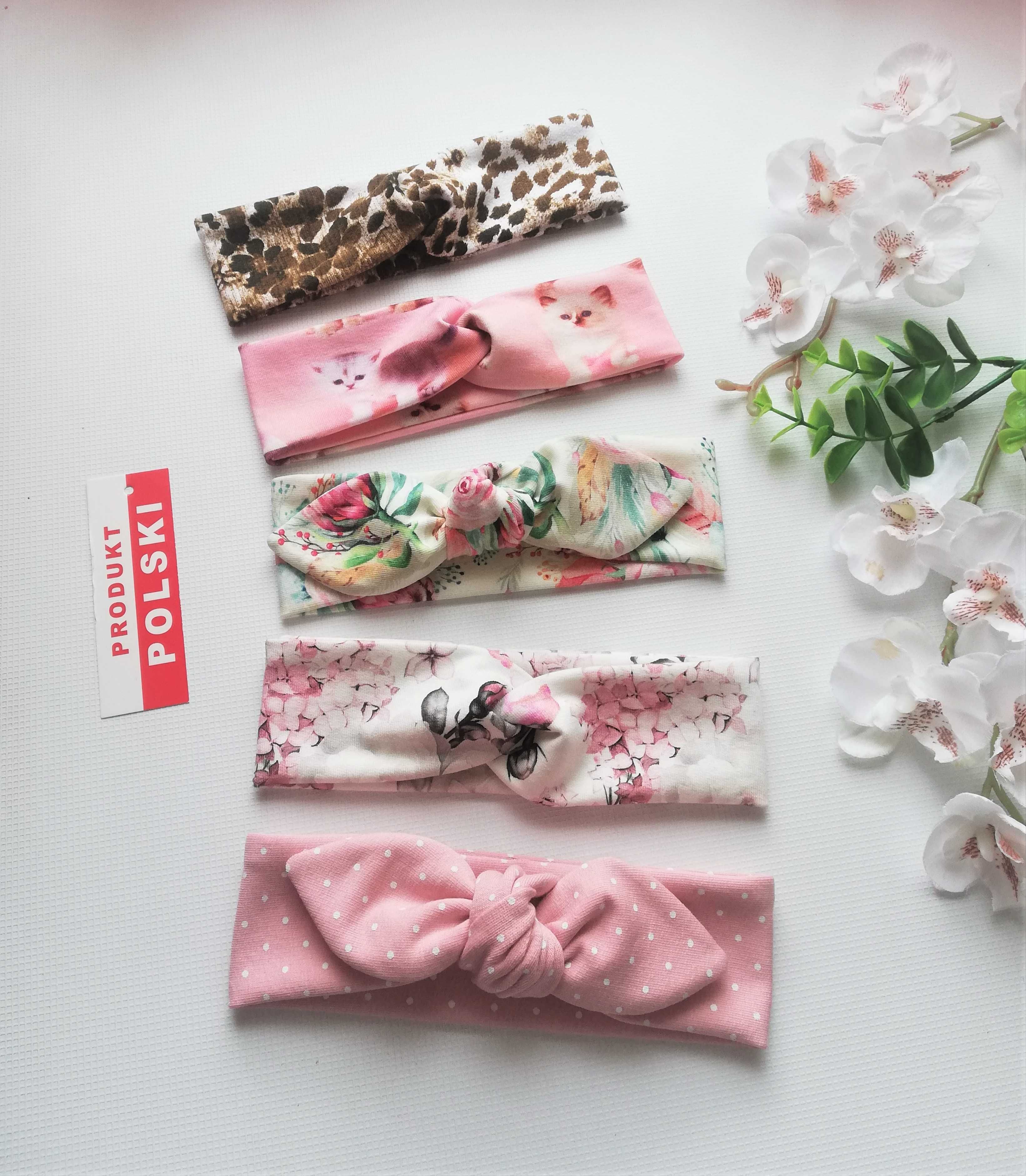 Czapka turban + opaska z kokardą + chustka z falbanką + opaska pin up