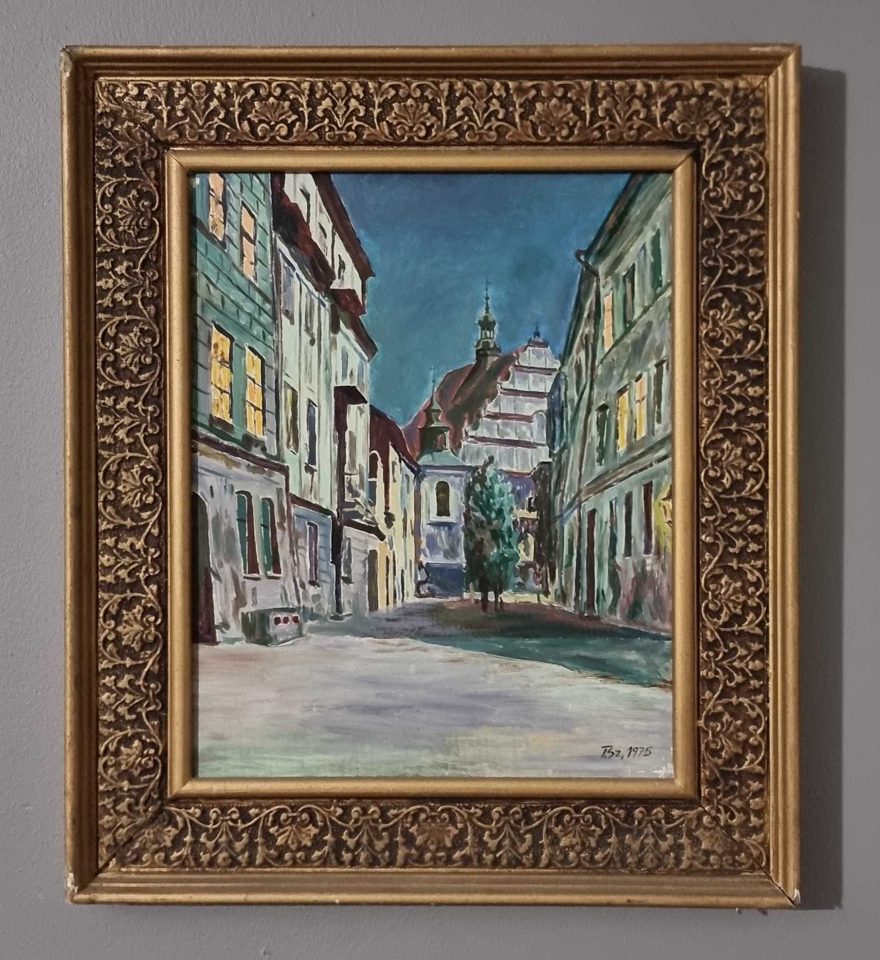 Obraz olejny Lublina – sygnowany „T. Sz.”, rok 1975