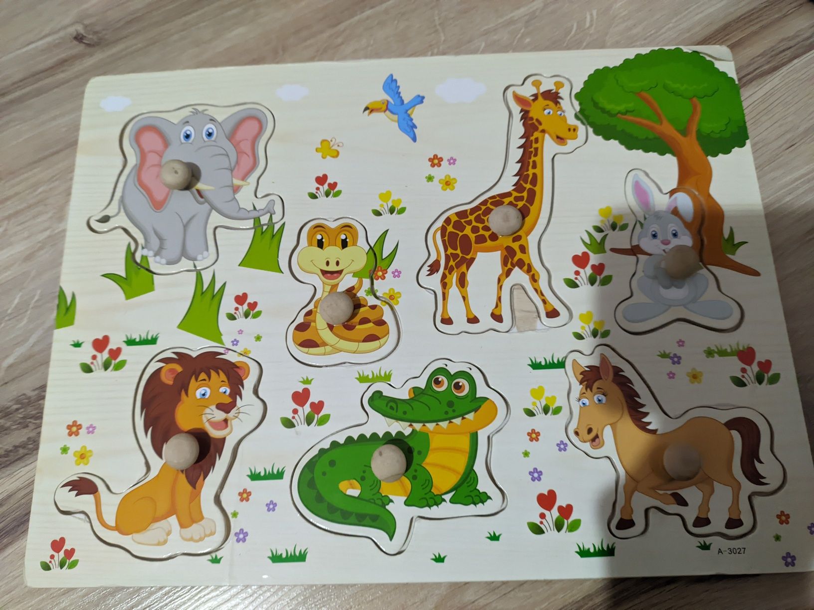 Drewniane puzzle układanka zwierzęta