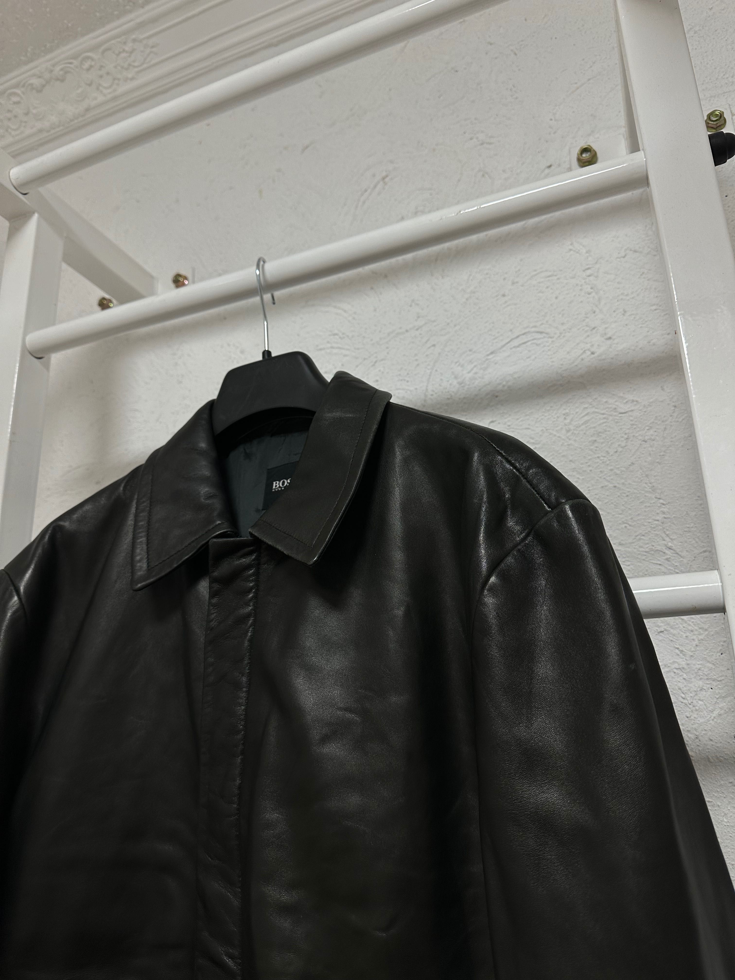 Кожаная куртка Hugo Boss M размер leather jacket Uniqlo