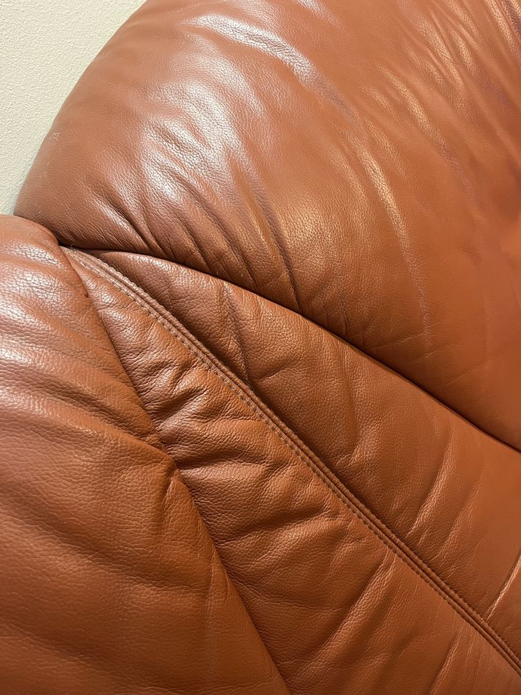 Kanapa skórzana z fotelem