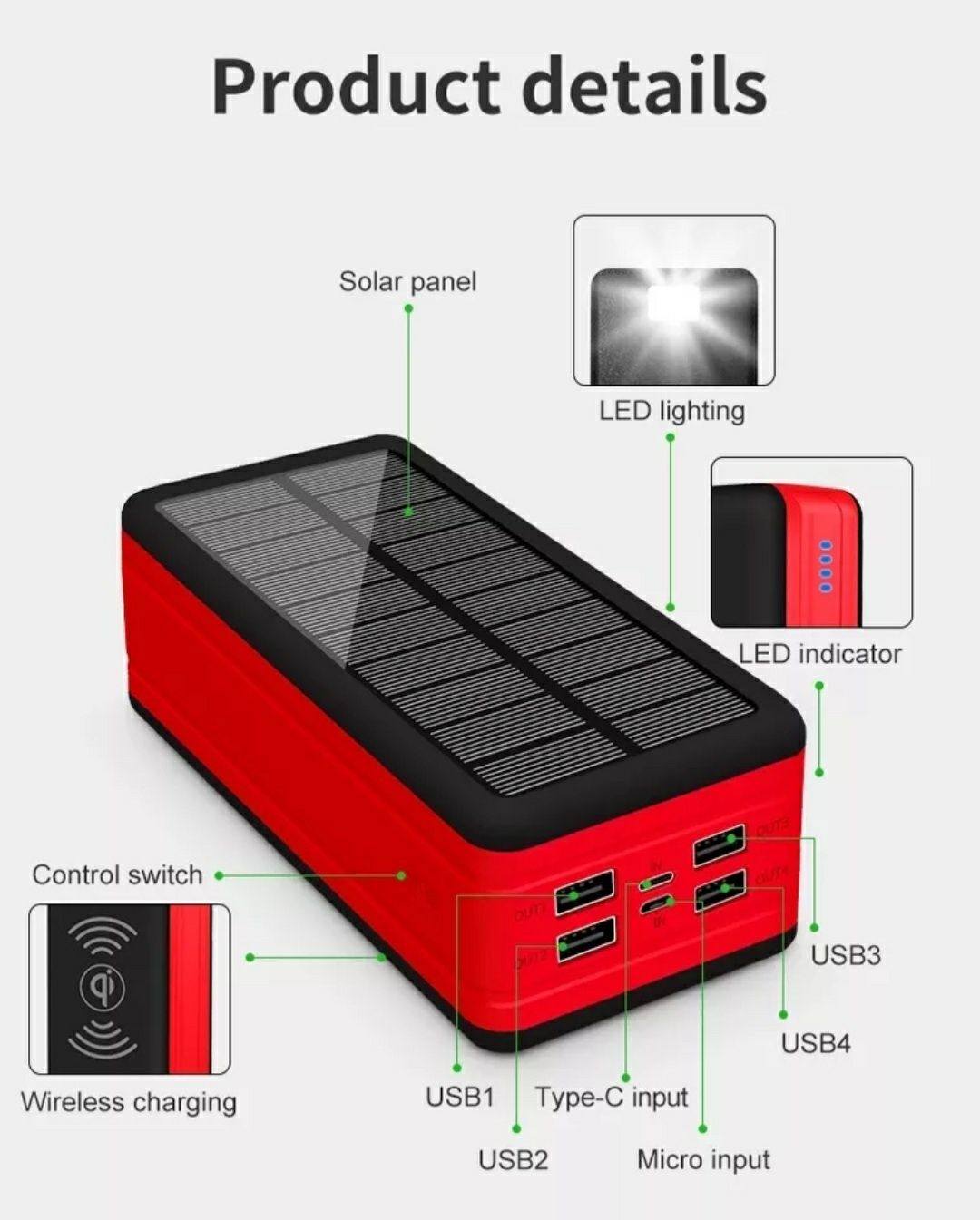 Power Bank USB 99.000 На солнечной панели