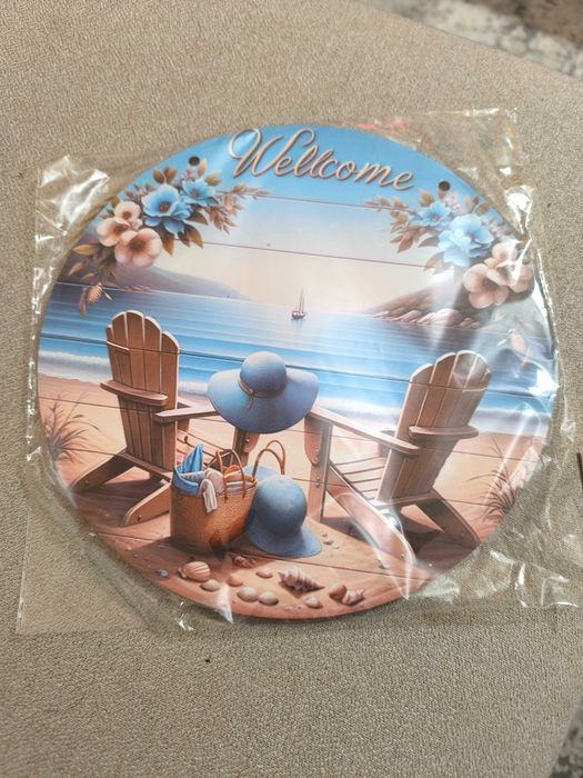 Placa de Welcome de madeira - nova