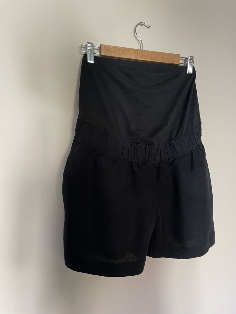 Krótkie spodenki ciążowe H&M Mama lniane len wiskoza modne