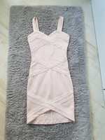 Sukienka bandazowa h&m r.34 jasny roz mini