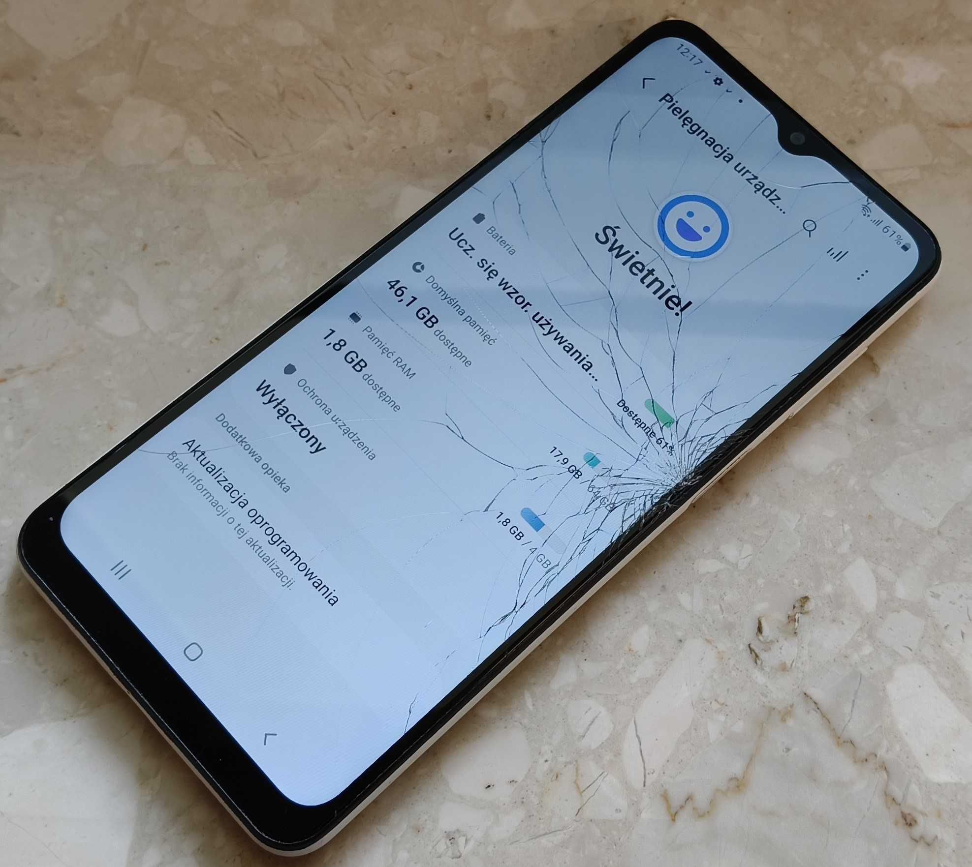 Samsung Galaxy A12 model SM-A125F/DSN 6,5" 4/64GB - zbity LCD działa