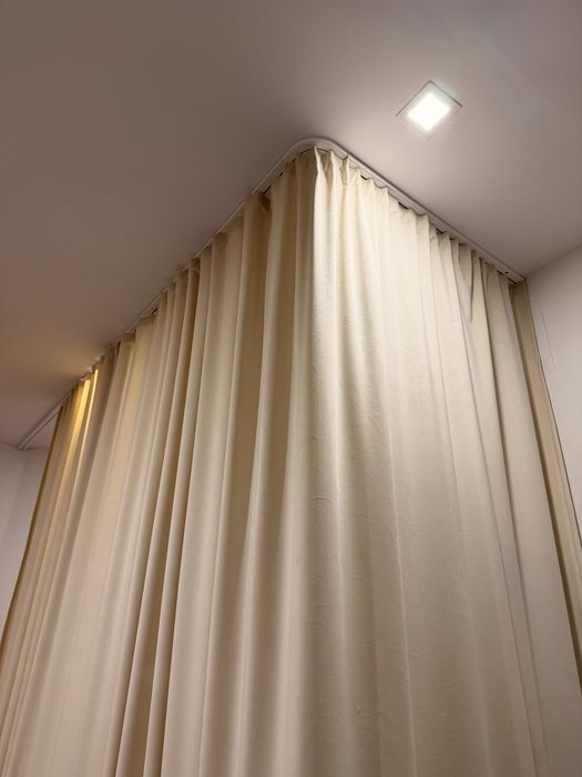 Zasłony szyte na miarę kremowe i zielone