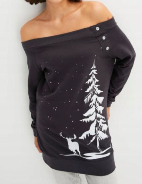 B.P.C bluza świąteczna dłuższa carmen ^48/50