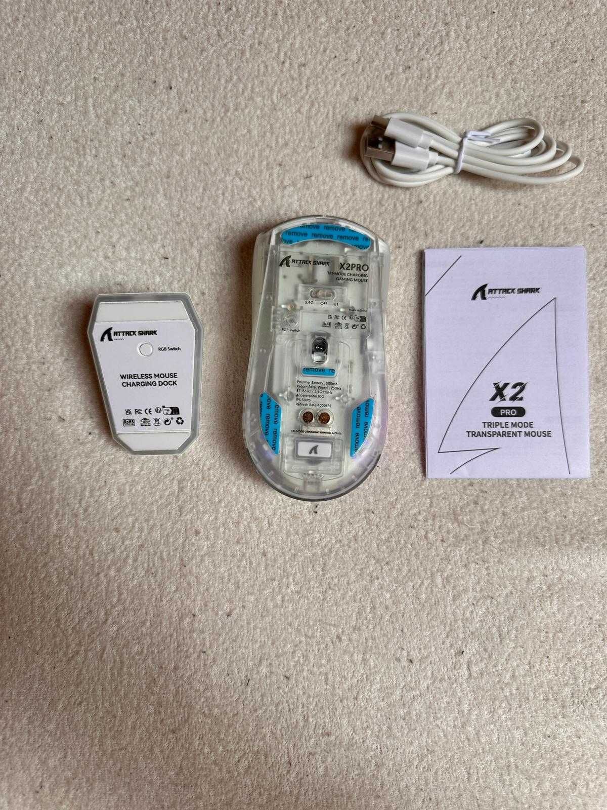 Okazja! Nowa przezroczysta myszka bezprzewodowa bluetooth RGB