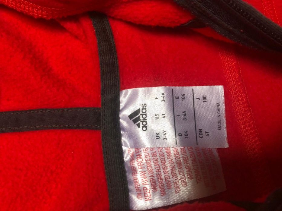 Casaco vermelho Adidas Menina 3-4 anos novo