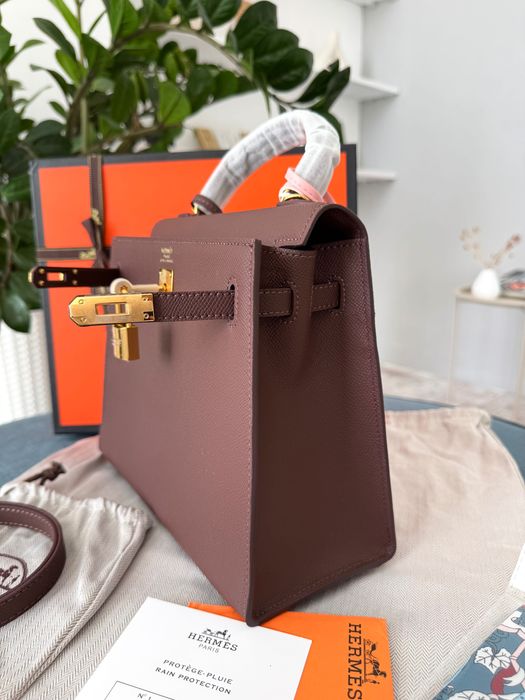 Сумка Hermes Kelly 25 Chocolate Gold