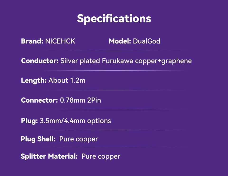⇒ NiceHCK DualGod (2Pin 0.78 I 3.5/4.4) - премиальный сменный кабель