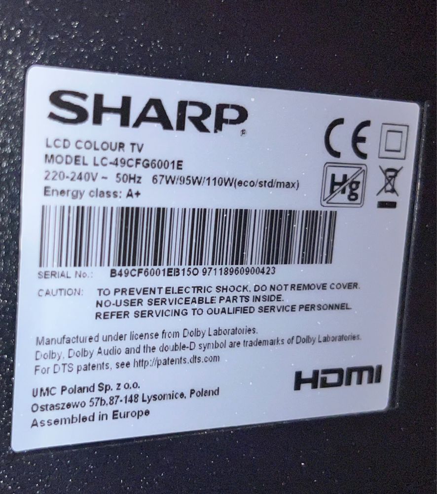 Telewizor SHARP 49