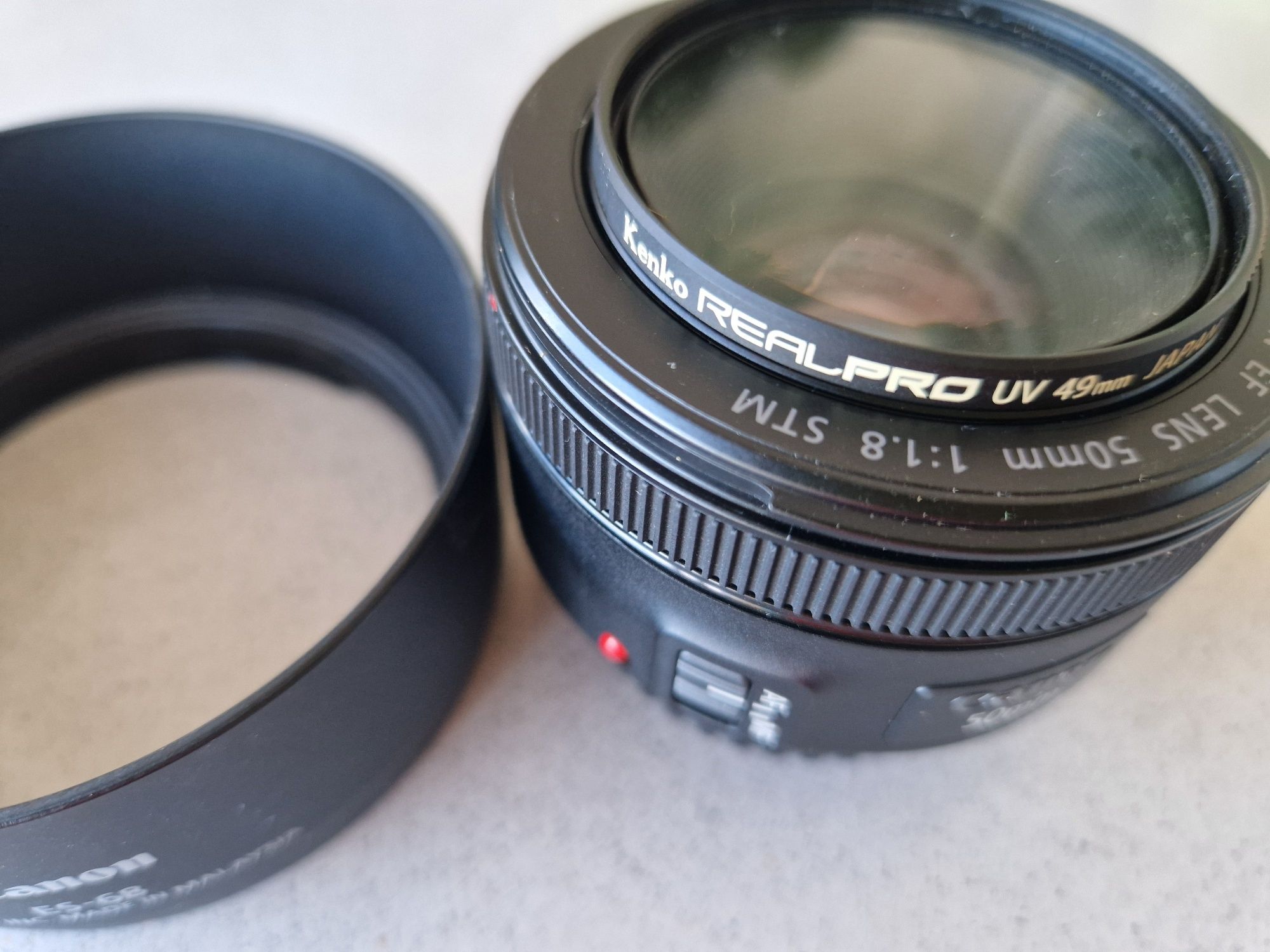 Canon EF 50mm f/1.8 STM filtro parasol