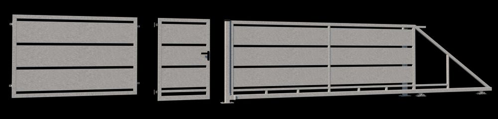 Brama przesuwna samonośna 5,00 m kasetony z blachy OCYNKOWANA