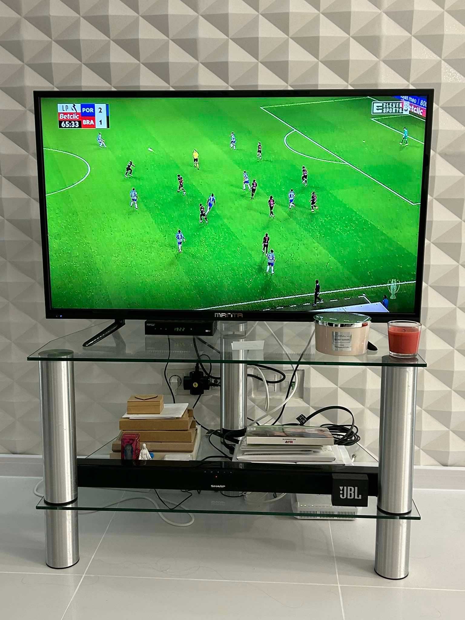 Stolik szklany RTV pod telewizor szafka stojąca szklana regał meble