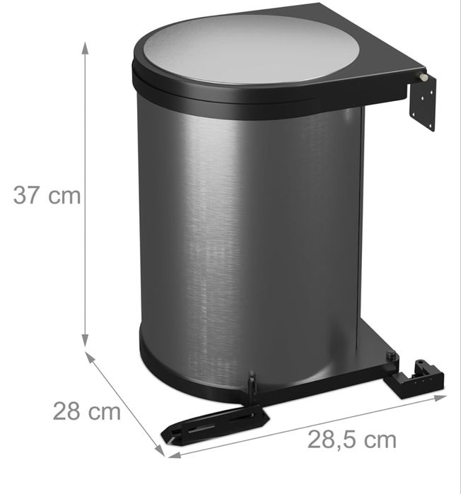 Kosz na śmieci do zabudowy, 12 l, kosz obrotowy, pod umywalkę, zlew