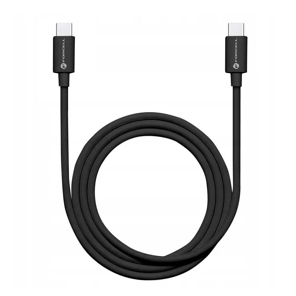 Kabel USB - C USB - C 1m 3A QC 3.0 60W Forcell czarny