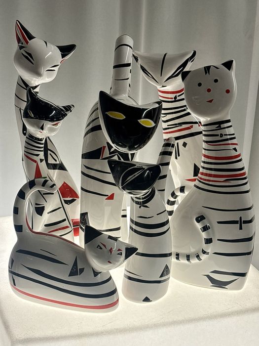 Unikatowa Kolekcja porcelanowych Kotów Chodzież l1980/90 jedyna w PL
