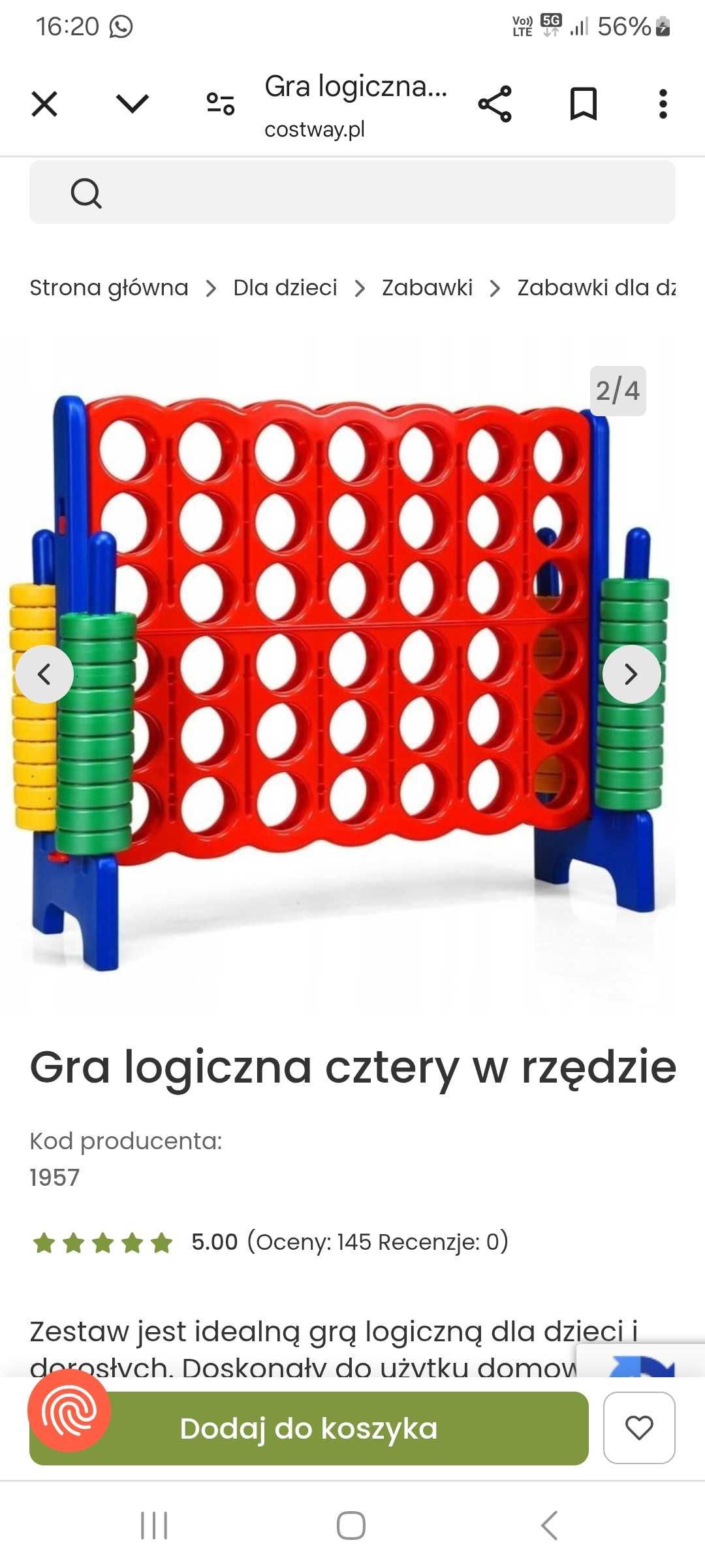Gra logiczna 4 w rzędzie