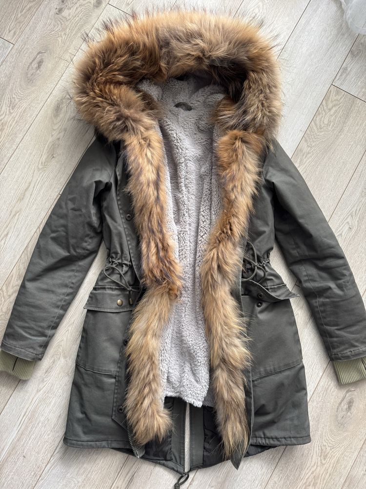 Parka z naturalnym futrem