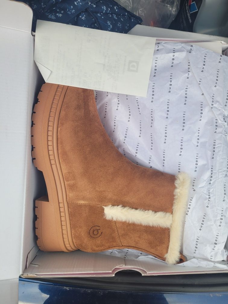 Buty bugatti rozmiar 40 botki zimowe camel