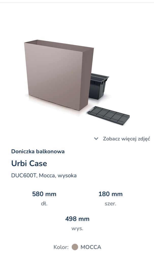 Doniczka wysoka Urbi Case DUC600T, Mocca, wysoka 2 szt