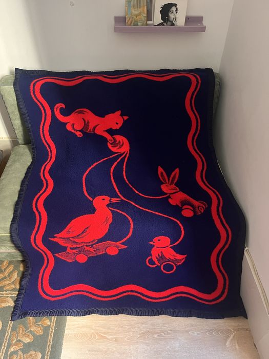 Manta Vintage Belga em Dralon – 107 × 146 cm