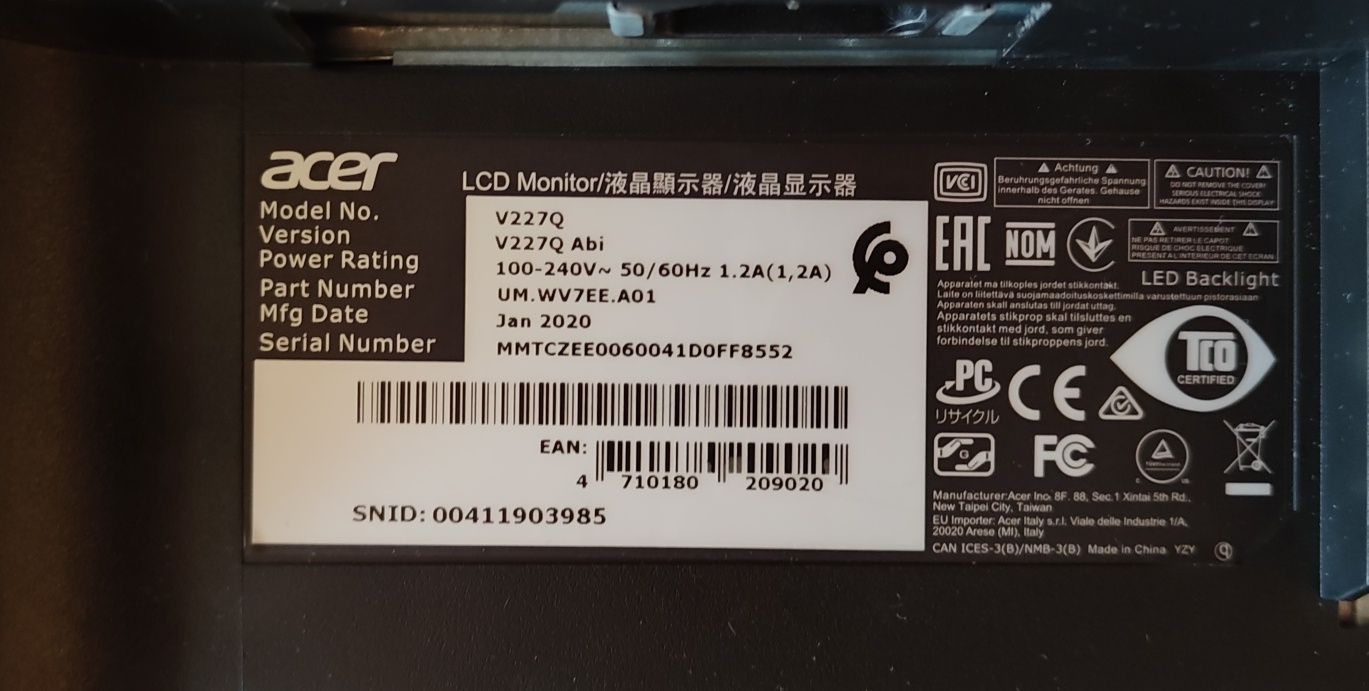 Монитор Acer V227Q