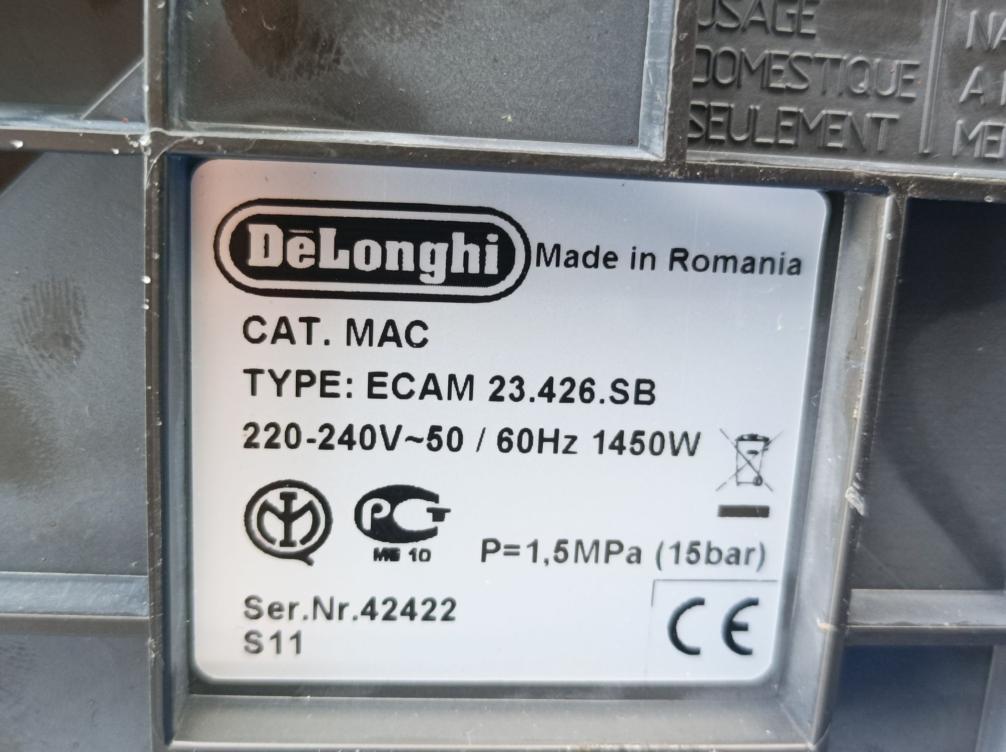 Kawiarka DeLonghi,dawca, przewód zasilający.Tanio!