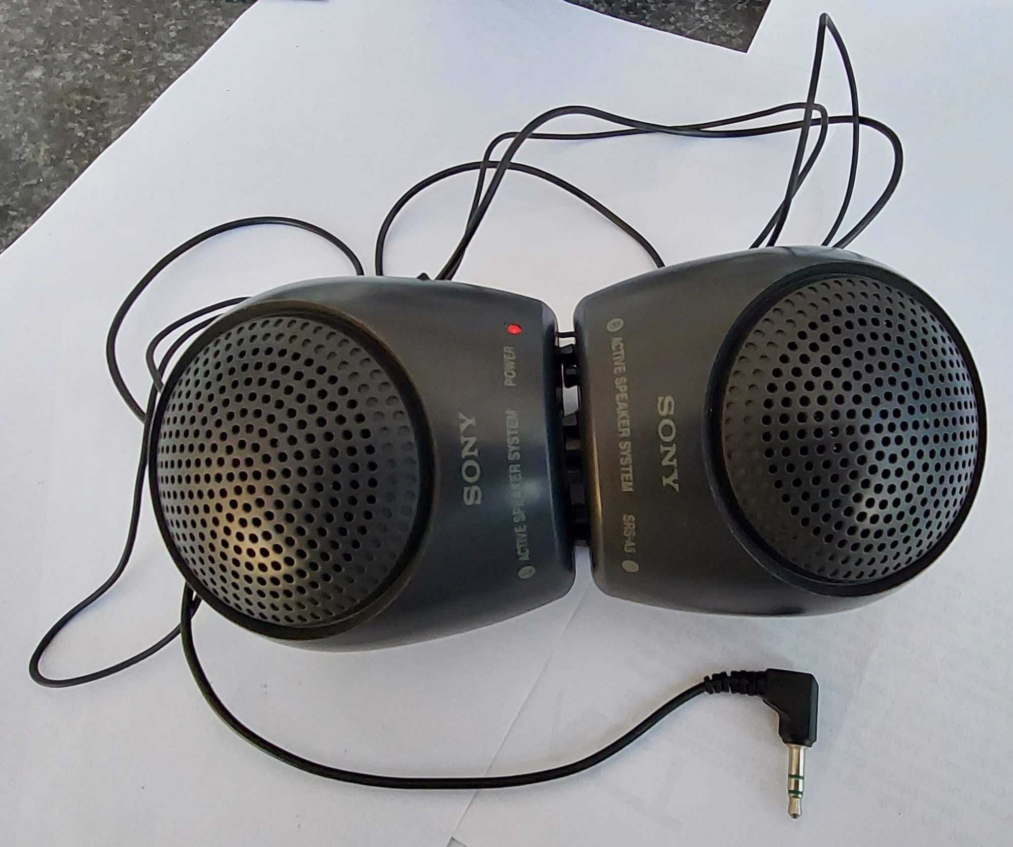 Mini Colunas Portáteis SONY (amplificadas com pilhas)
