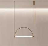 Złota lampa wisząca led 120cm, nordycka, lekka luksusowa