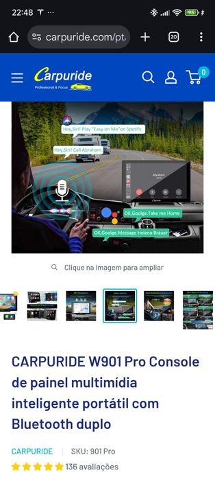 Ecrã Touch 9" para carro - marca CARPURIDE W901 PRO
