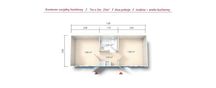 Kontener socjalny, pracowniczy, hotelowy, toaleta, aneks, 7x3m 21m²