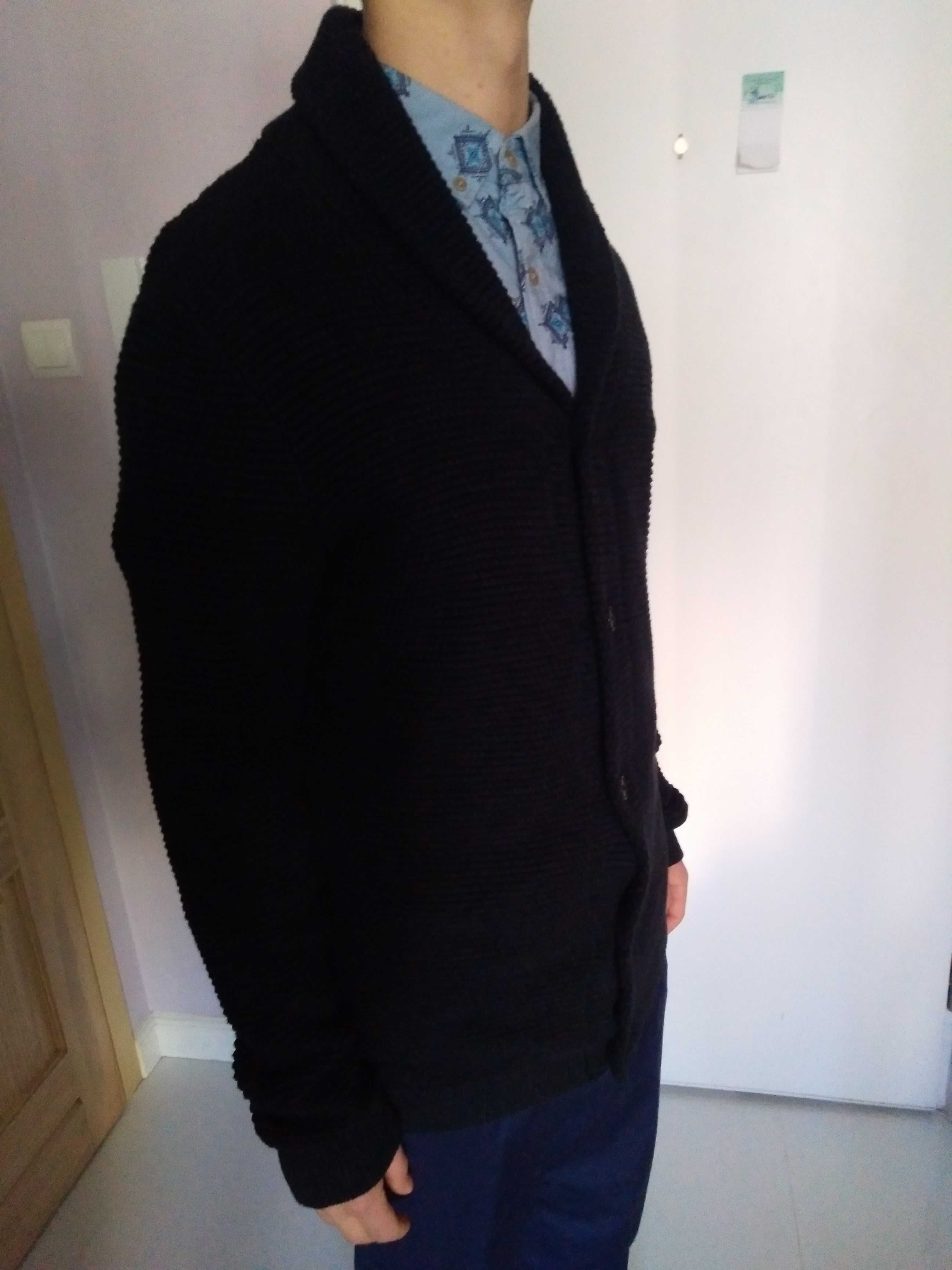 Bawełniany Selected Homme sweter zapinany kardigan męski chłopięcy M