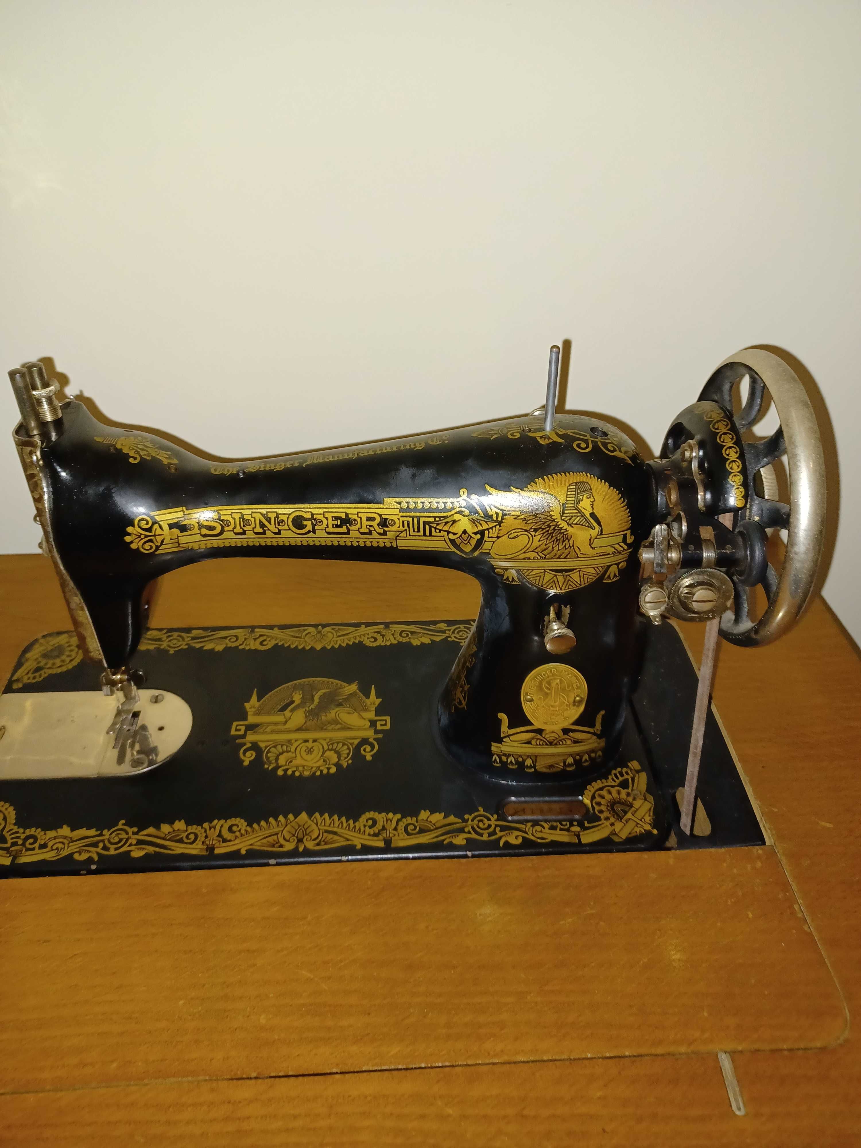 Máquina coser Singer antiga cabeça de recolher