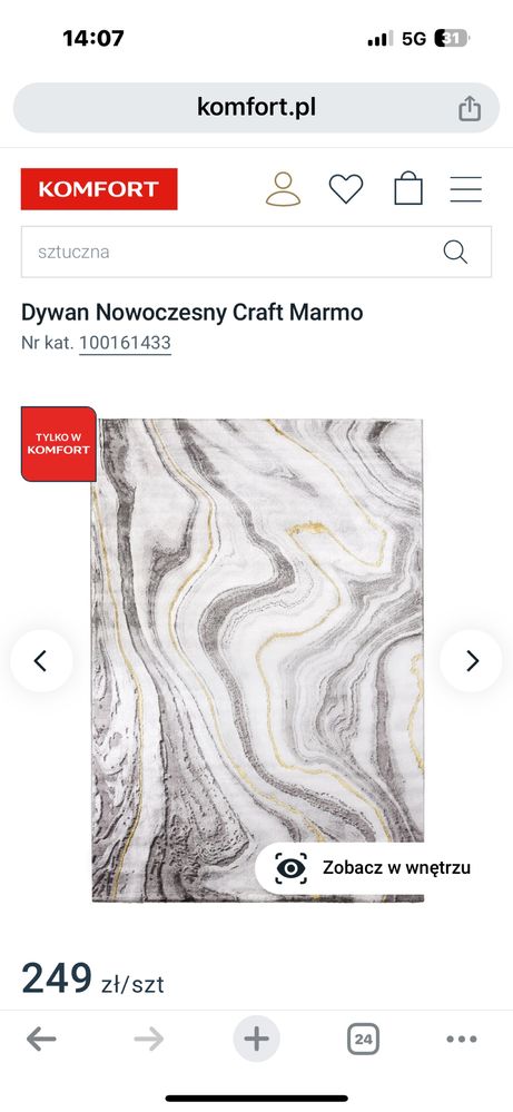 Dywan 80x150 cm marmurkowy Komfort