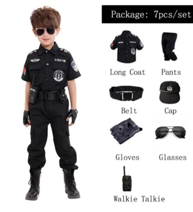 Дитячий костюм Поліція, Поліцейський на 3-4, 5-6, 7-8, 9-10 років
