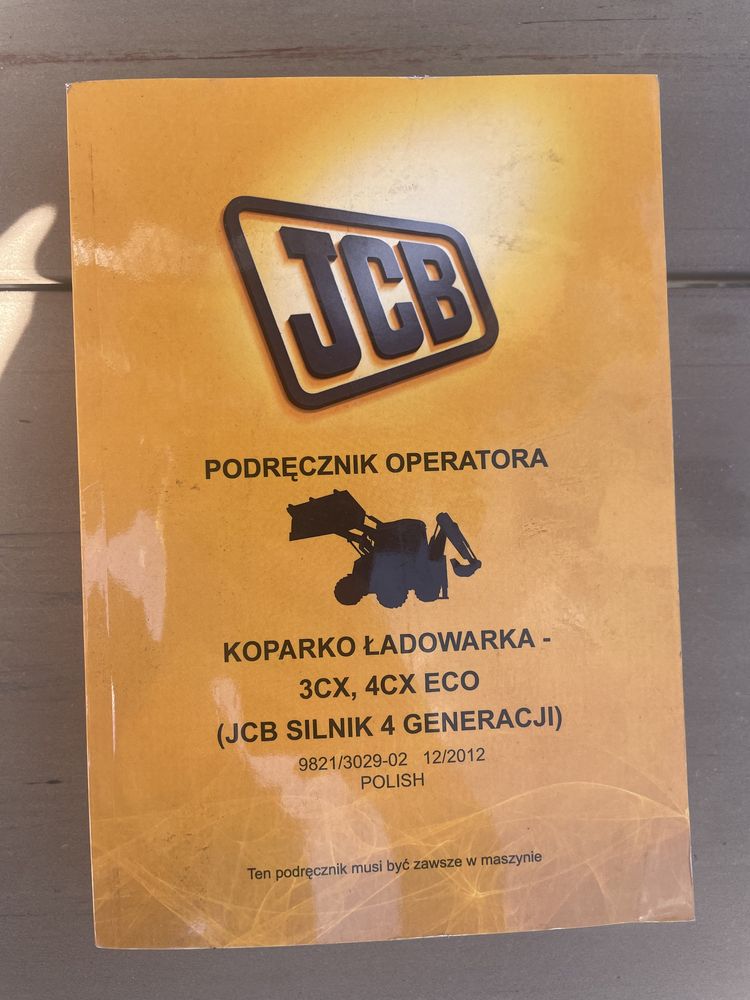 Podręcznik operatora koparko-ładowarka JCB 3CX 4CX ECO